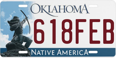 OK license plate 618FEB