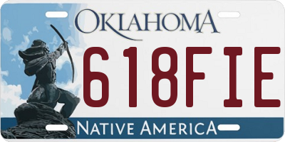 OK license plate 618FIE