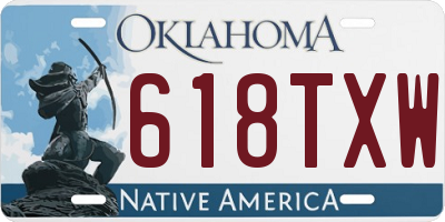 OK license plate 618TXW