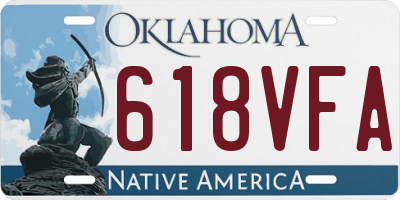 OK license plate 618VFA