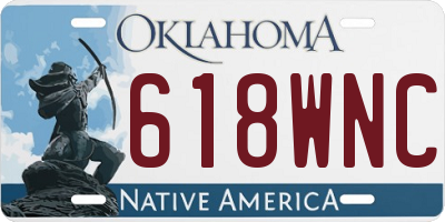 OK license plate 618WNC