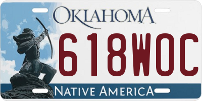 OK license plate 618WOC