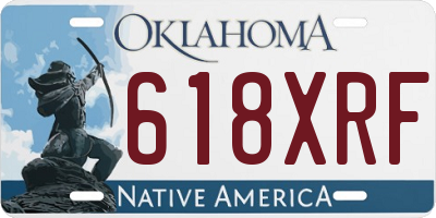 OK license plate 618XRF