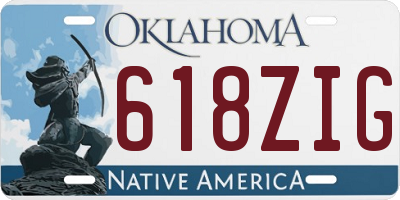 OK license plate 618ZIG