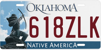 OK license plate 618ZLK