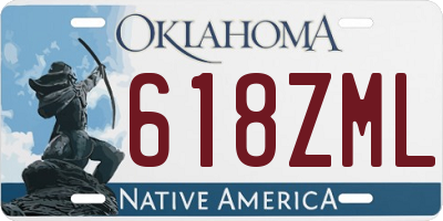 OK license plate 618ZML