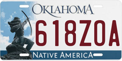 OK license plate 618ZOA