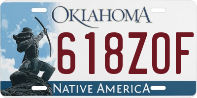 OK license plate 618ZOF