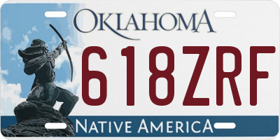 OK license plate 618ZRF