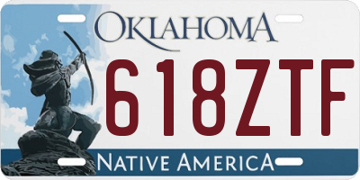 OK license plate 618ZTF