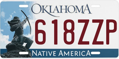 OK license plate 618ZZP