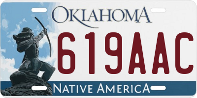 OK license plate 619AAC