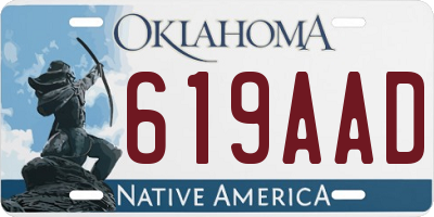 OK license plate 619AAD