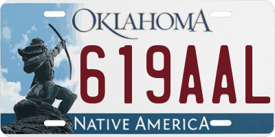 OK license plate 619AAL