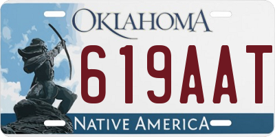 OK license plate 619AAT