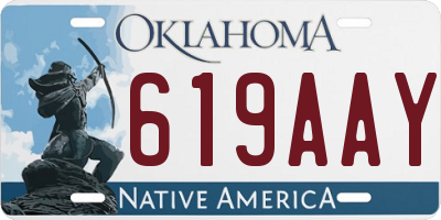 OK license plate 619AAY