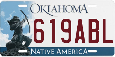 OK license plate 619ABL