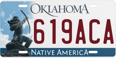 OK license plate 619ACA