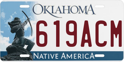 OK license plate 619ACM