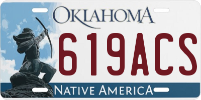 OK license plate 619ACS