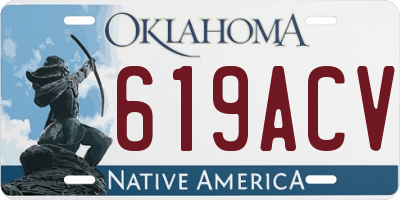 OK license plate 619ACV