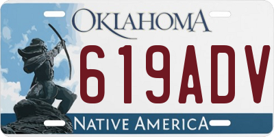 OK license plate 619ADV