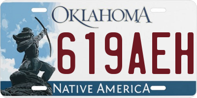 OK license plate 619AEH