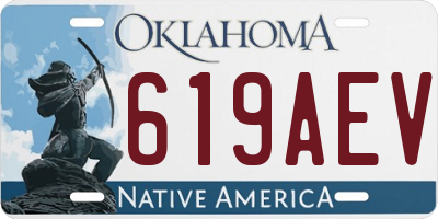 OK license plate 619AEV