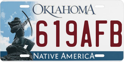 OK license plate 619AFB