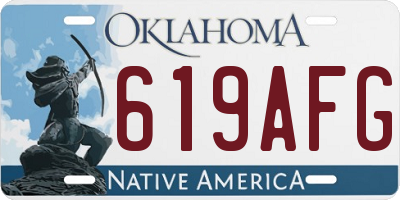 OK license plate 619AFG