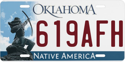 OK license plate 619AFH