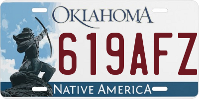 OK license plate 619AFZ