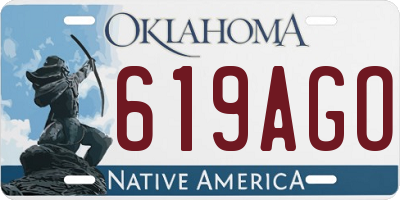 OK license plate 619AGO