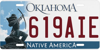 OK license plate 619AIE