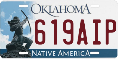 OK license plate 619AIP