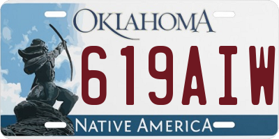 OK license plate 619AIW