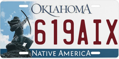 OK license plate 619AIX
