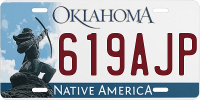 OK license plate 619AJP