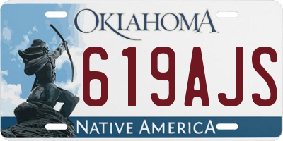 OK license plate 619AJS