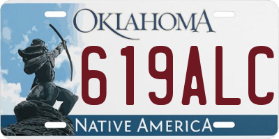 OK license plate 619ALC