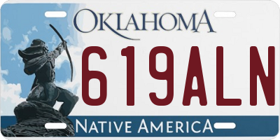 OK license plate 619ALN
