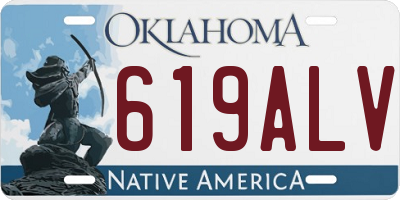OK license plate 619ALV