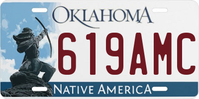 OK license plate 619AMC