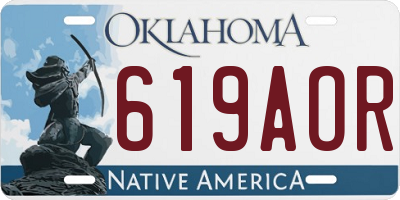OK license plate 619AOR