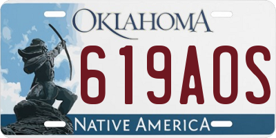 OK license plate 619AOS