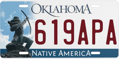 OK license plate 619APA