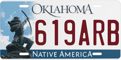 OK license plate 619ARB