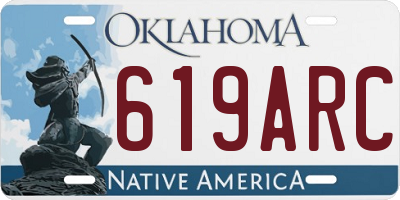 OK license plate 619ARC