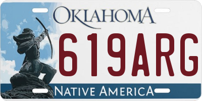 OK license plate 619ARG