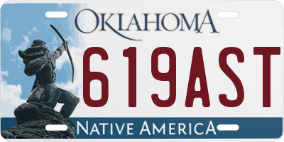OK license plate 619AST